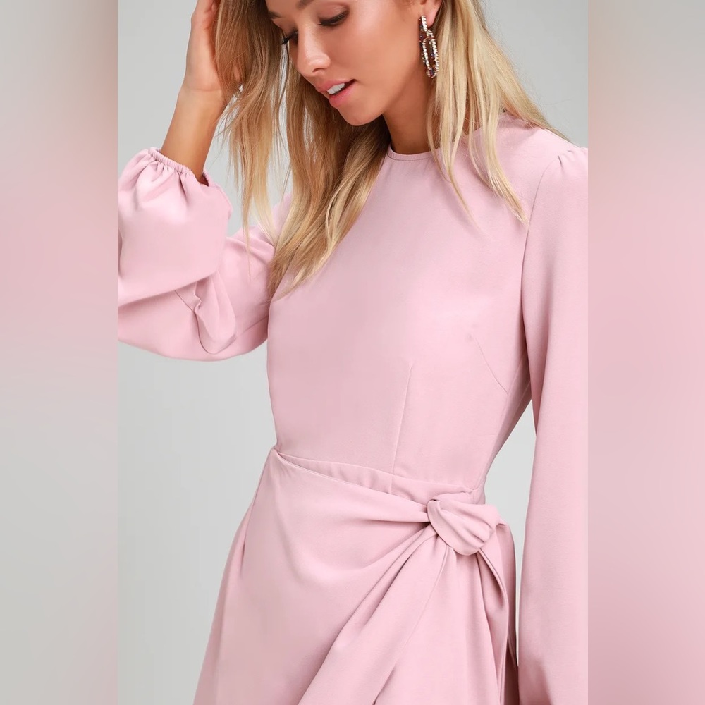 Pink long sleeve mini dress